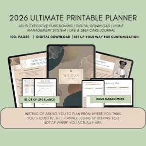 Utskrivbar ADHD-dagsplanerare | Odaterad veckoplanerare | Verktyg för exekutiv funktion | Neurodivergentplanerare | Goodnotes PDF Letter-storlek