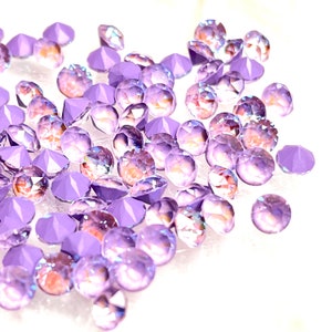 Lavender Sugar Delite Crystal Chaton Stones (12), Lacquered, 29ss, ss29, 6mm, Round, 1088