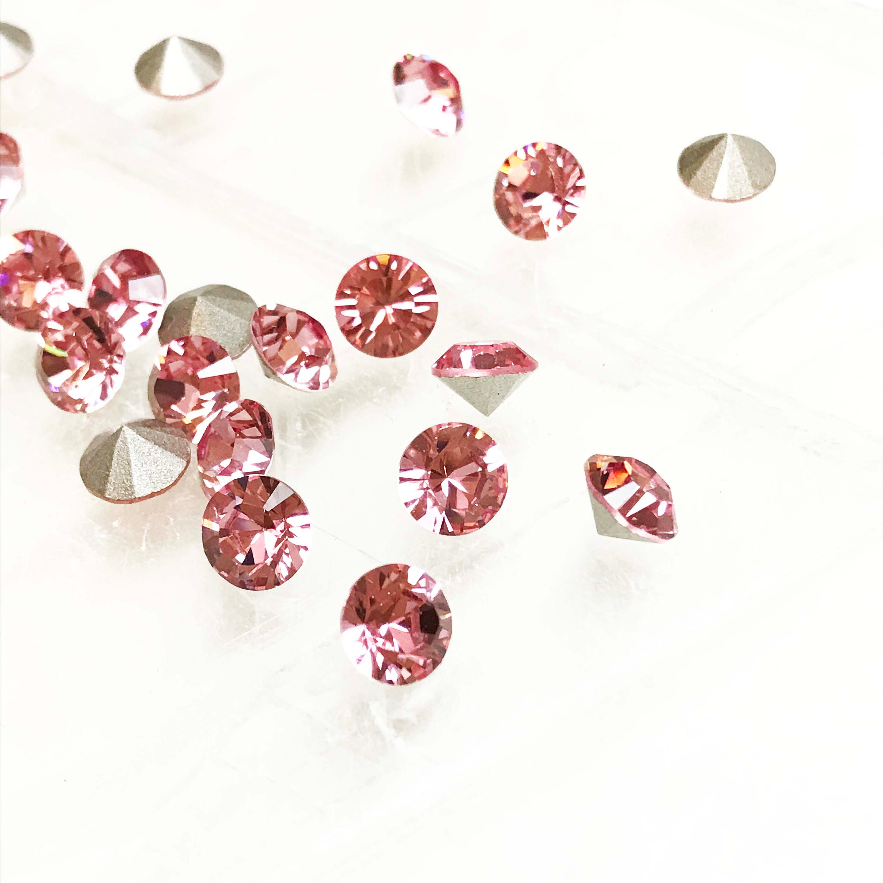 29ss Light Rose Austrian Crystal Chaton Stones (12), Foiled, Ss29, 6mm ...