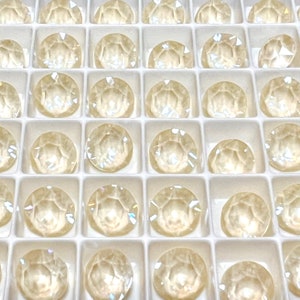 Linen Ignite Austrian Crystal Chaton Stones, Foiled, 39ss, ss39, 8mm, Round, 1088