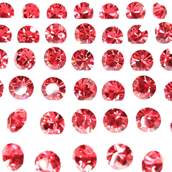 Indian Pink Preciosa Crystal Chaton Stones, Foiled, 39ss, ss39, 8mm, Round, Maxima