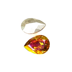 18 x 13 mm Miedziany kryształ gruszki Sunset (2), podświetlany szklany kryształ jubilerski, foliowany