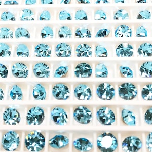 Aqua Bohemica Preciosa Crystal Chaton Stones (12), Foiled, 29ss, ss29, 6mm, Round, Maxima
