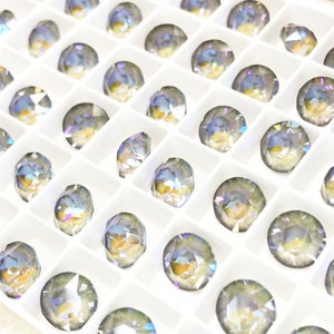 39ss, 8mm Serene Gray Delite Austrian Crystal Chaton Stone, Unfoiled, DIY Jewelry, Round, 1088