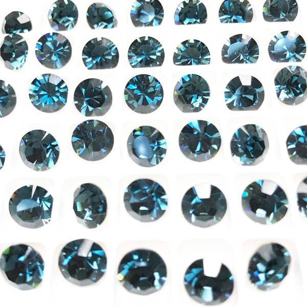 Montana Sapphire Preciosa Crystal Chaton Stones, Foiled, 39ss, ss39, 8mm, Round, Maxima