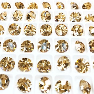 Pietre di cristallo Chaton Preciosa Topaz Colorado chiaro, laminate, 39ss, ss39, 8 mm, rotonde, Maxima