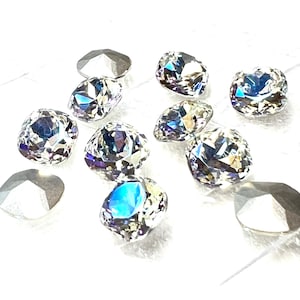 12mm Cushion Cut Rhinestone, Moonlight Crystal, (2), Foiled, 4470