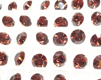 8mm Burgundy Preciosa Crystal Chaton Stones, Foiled, 39ss, ss39, Round, Maxima