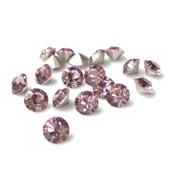 Light Amethyst Premier Brand Austrian Crystal Chaton Stones (12), Foiled, 29ss, ss29, 6mm, Round, 1088