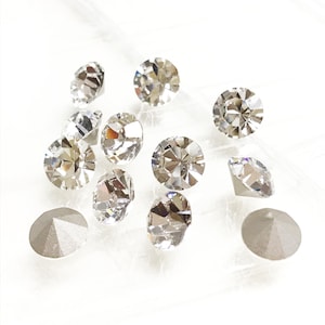 Pierres chaton preciosa en cristal clair, métallisé, 39s, ss39, 8 mm, rond, maxima