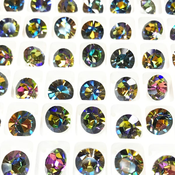 29ss Vitrail Medium Preciosa Crystal Chaton Stones (12), Foiled, ss29, 6mm, Round, Maxima