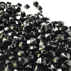 39ss, 8mm Jet Preciosa Crystal Chaton Stone, Foiled, ss39, Round, 1088