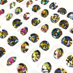 8mm Vitrail Medium Preciosa Crystal Chaton Stones, Foiled, 39ss, ss39, Round, Maxima