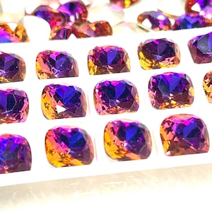 Strass taglio cuscino da 12 mm, cristallo viola galattico, (2), laminato, 4470