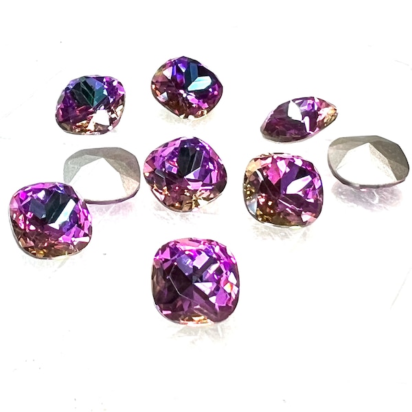 12mm Cushion Cut Rhinestone, Tropical Sunset Crystal, (2), Foiled, 4470