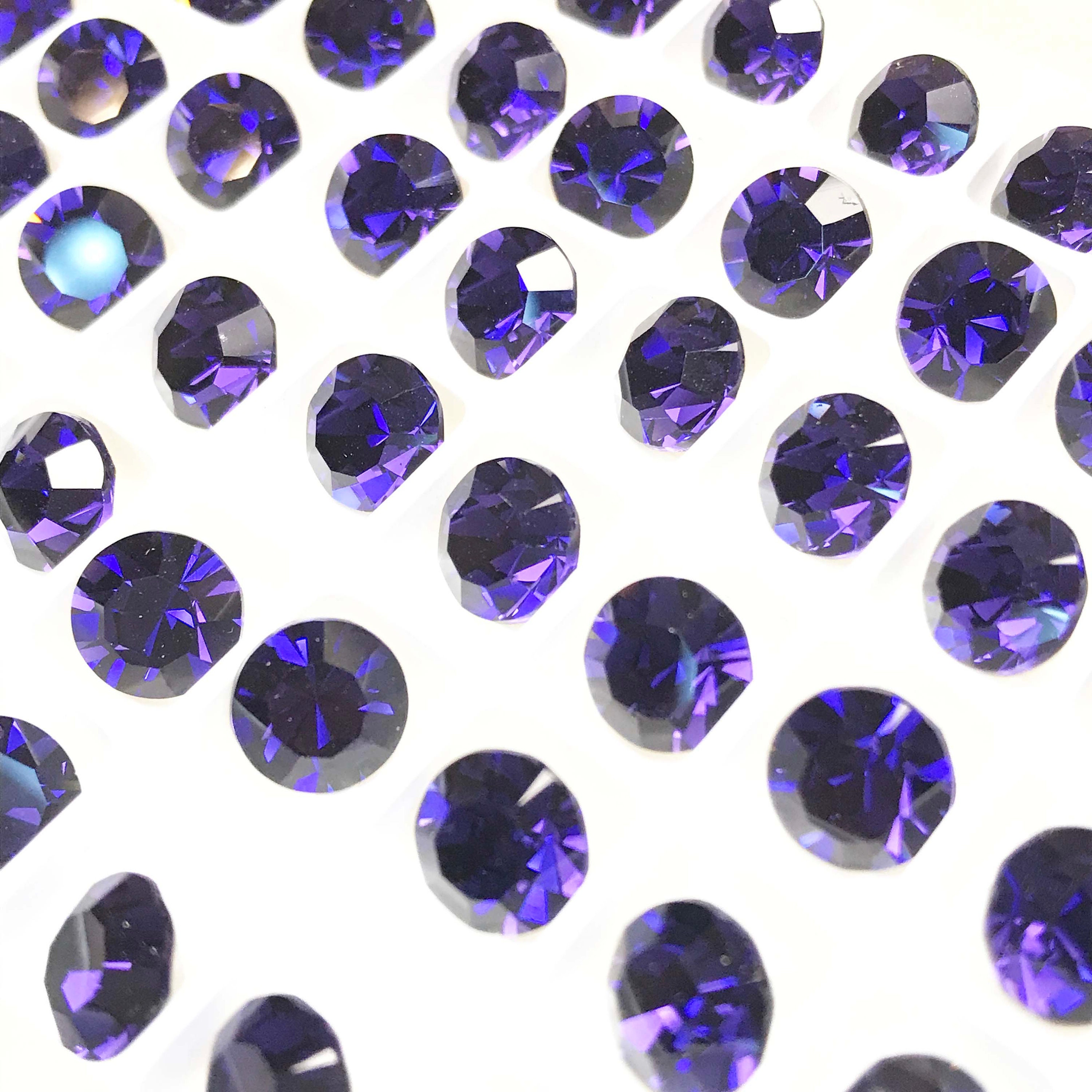 Purple Velvet Preciosa Crystal Chaton Stones 12 Foiled - Etsy