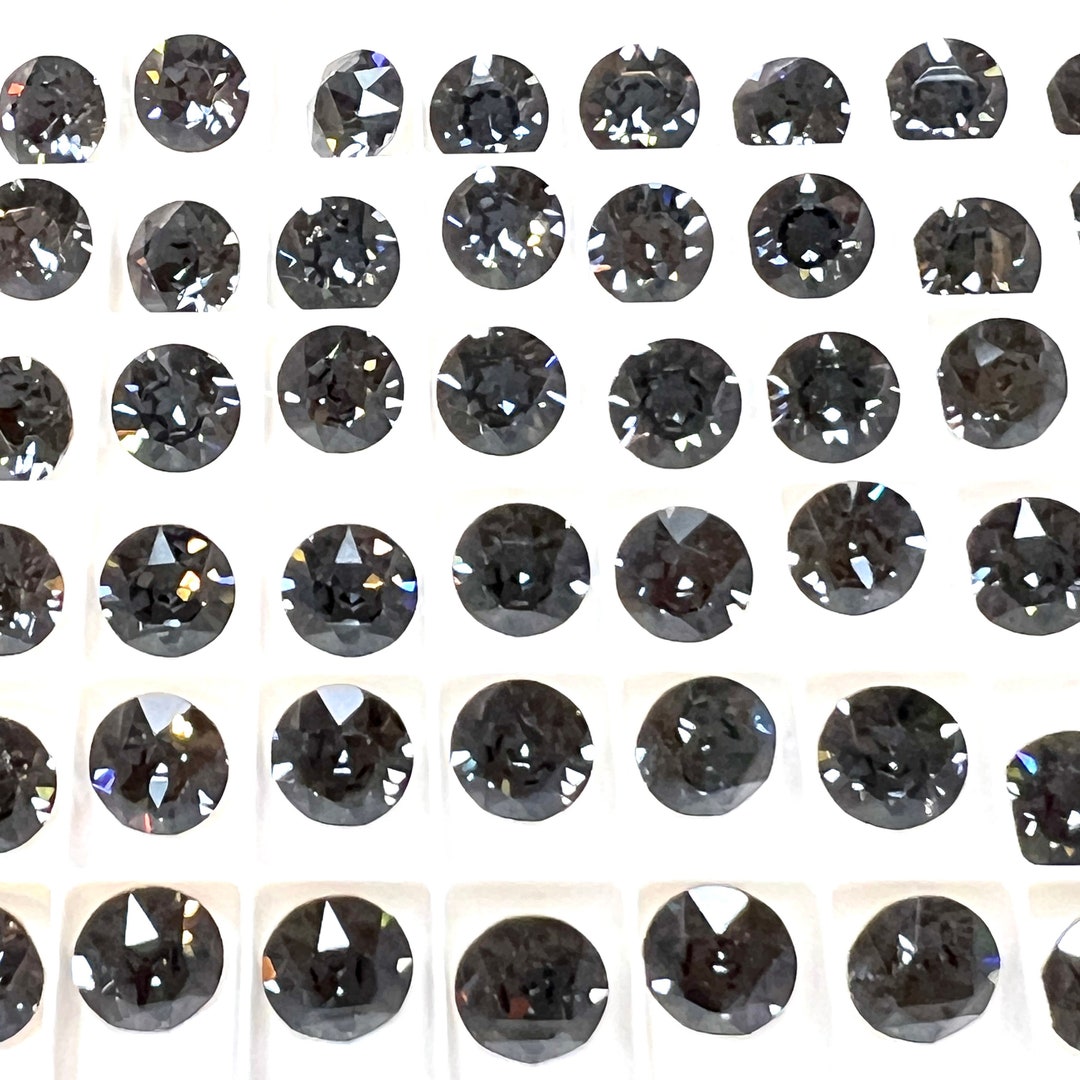 Graphite Premier Brand Austrian Crystal Chaton Rhinestone (12), Foiled ...