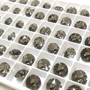 Greige Premier Brand Austrian Crystal Chaton Stone, Foiled, 39ss, ss39, 8mm, Round, 1088