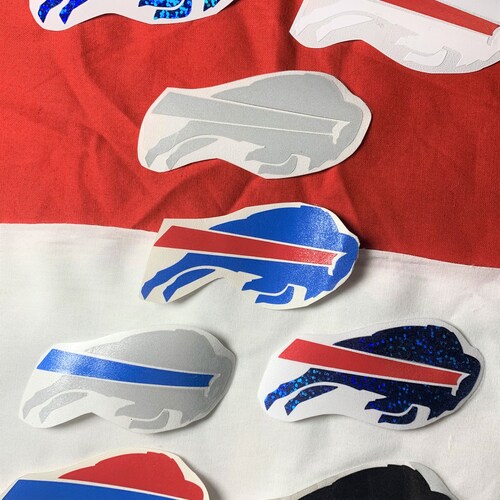 Adesivi Per Casco Mini Calcio Buffalo Bills - Decalcomanie Ispirate Linea Rossa