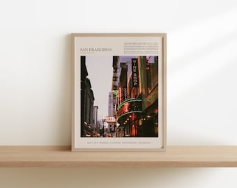 Downtown San Francisco Poster | Bay Area, California Wall Art Print | Printable Digital Download File