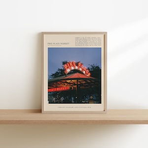 Pike Place Market Poster | Seattle, Washington Wall Art Print | Printable Digital Download File