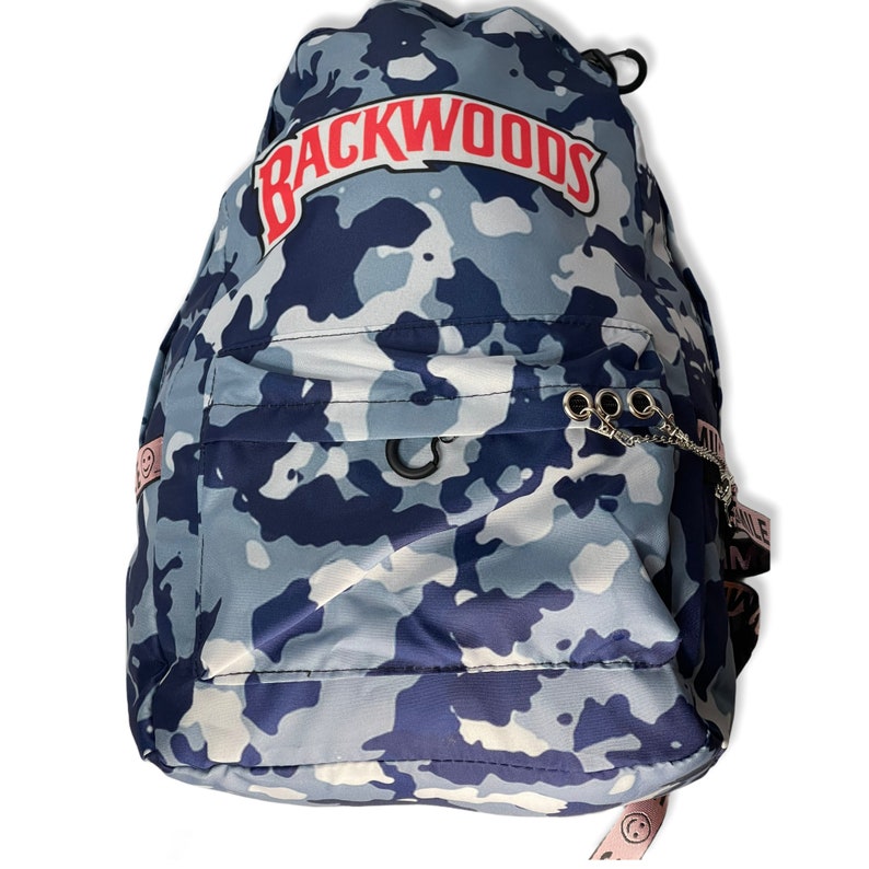 Backwoods Large Backpack with BluePrinted Camouflage Etsy