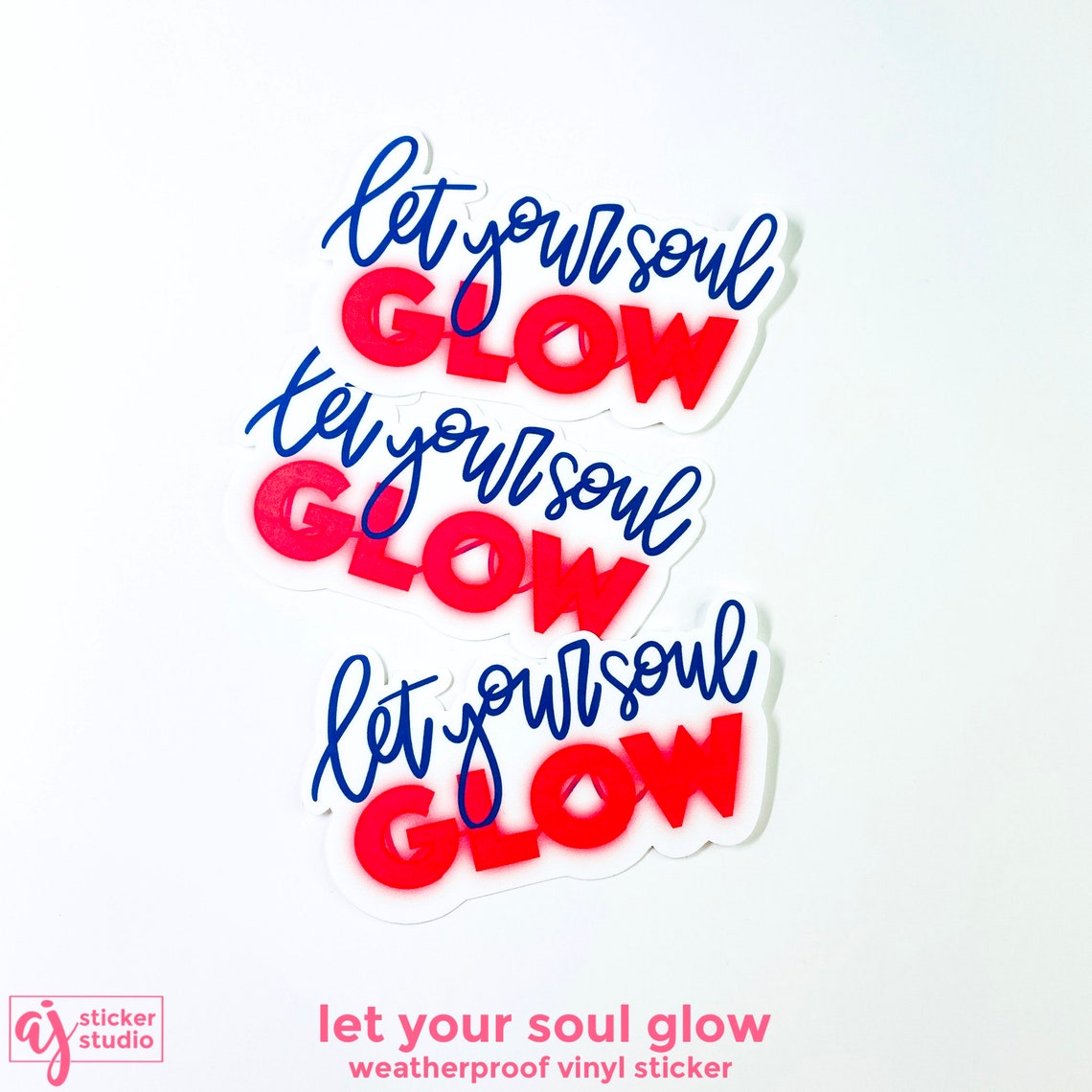 Let Your Soul Glow Weatherproof Vinyl Sticker Encouraging Etsy