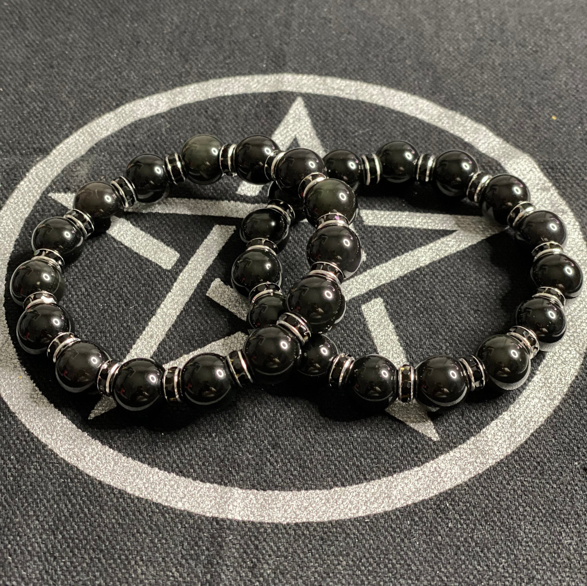 Black Obsidian Bracelets Etsy