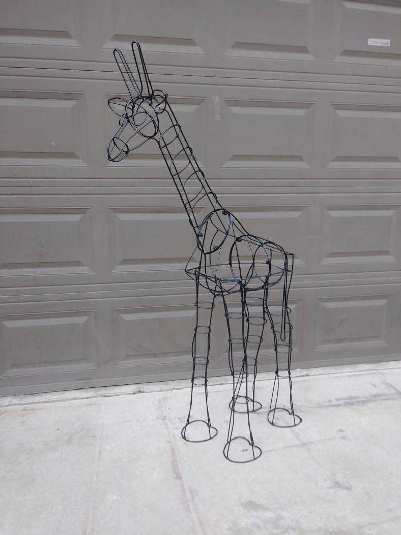 Giraffe Topiary Frame 5 Foot Tall Made in Fresno California Etsy