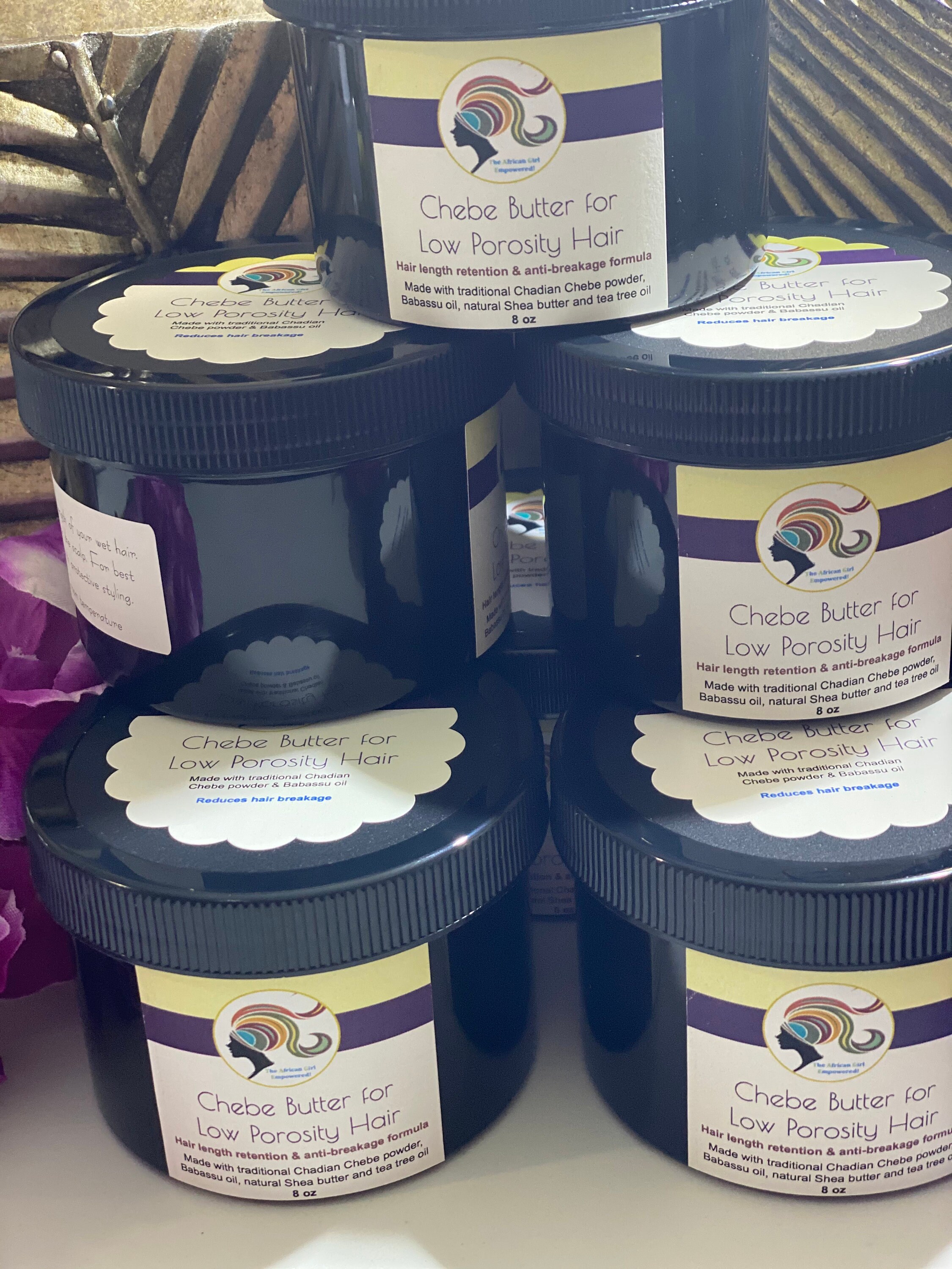 6pack Chebe Butter for Low Porosity Hair made with Chebe powder