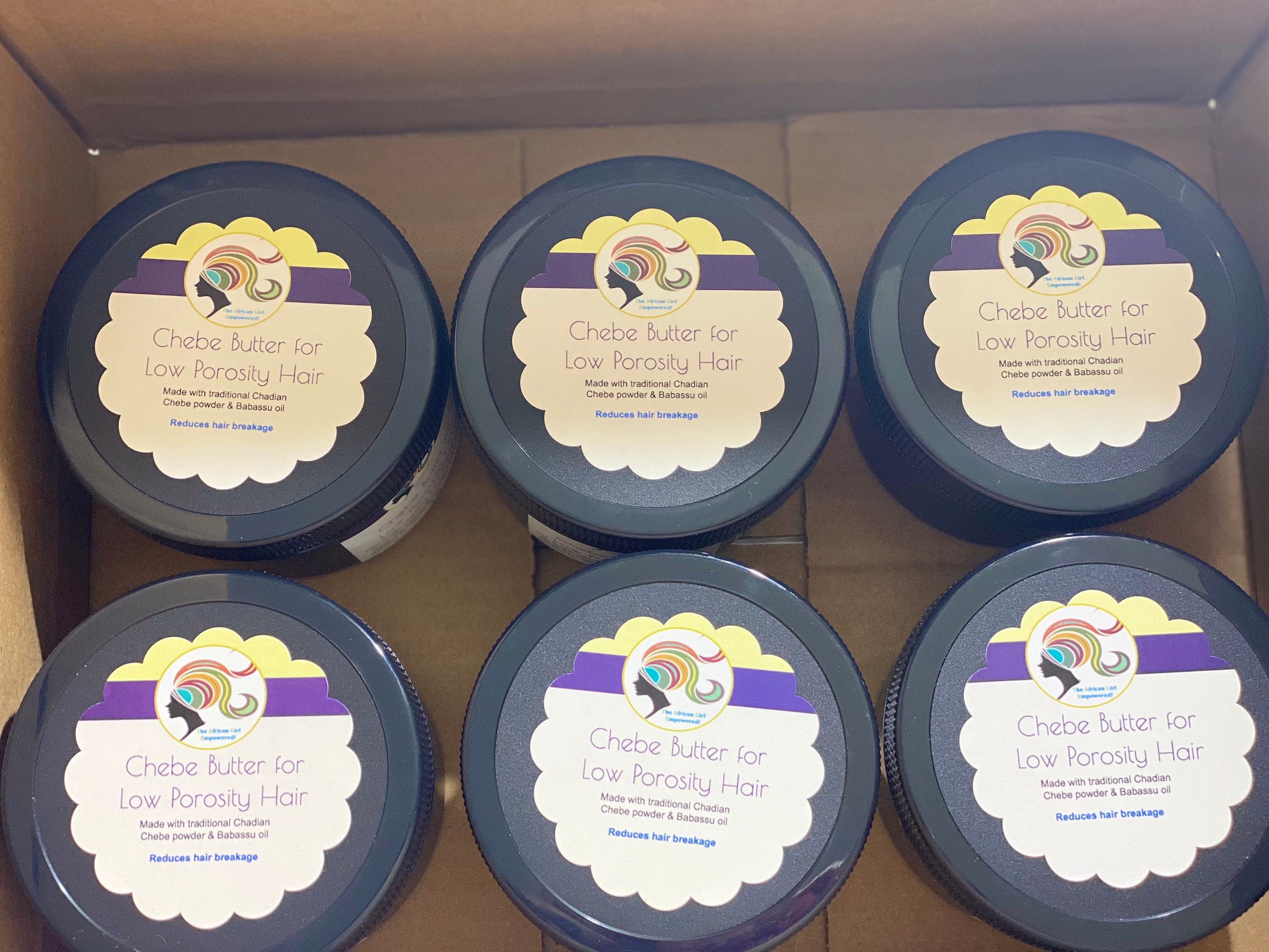 6pack Chebe Butter for Low Porosity Hair made with Chebe powder
