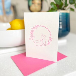 Happy Mother's Day Card / LetterPress / Roze / Type / Kaart /A6