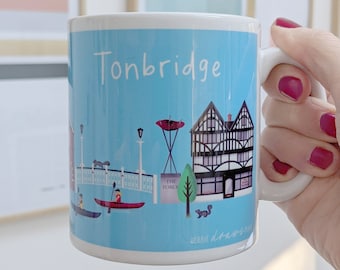 Taza / Arte / Impresión / Regalo de Tonbridge Town