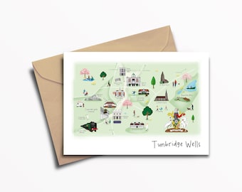 Tunbridge Wells Greeting Card / Art / Print / Type / Card /A5