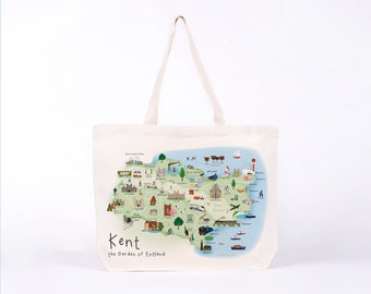 Kent Tote Bag - Bag / Map / Art / Print / Gift