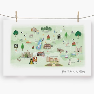 Eden Valley Theedoek - Handdoek / Kaart / Kunst / Print / Cadeau