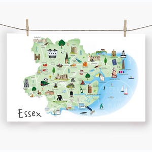 Torchon Essex / Serviette / Carte / Art / Impression / Cadeau