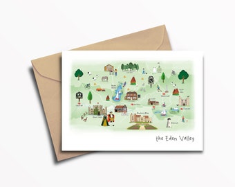 Eden Valley Greeting Card / Map / Art / Print / Card
