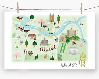 Windsor Tea Towel - Towel / Map / Art / Print / Gift