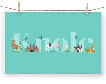 Knole Tea Towel / Map / Art / Print / Gift