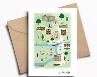 Tonbridge Town Greeting Card / Art / Print / Type / Card /A6