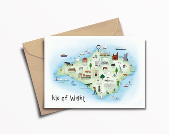 Isle of Wight Greeting Card / Map / Art / Print / Card