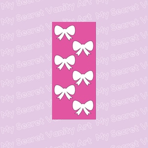 Small Bows Makeup Swatch Stencil Sticker