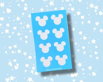 Mickey 8 Abschnitt Vinyl Schablone Aufkleber | Schminkarm Swatch Art | Nettes Social Media Ästhetisches Foto | Bunte Lidschatten Flat Lay Display