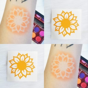 Sunflower Vinyl Sticker Stencil for Makeup Swatching