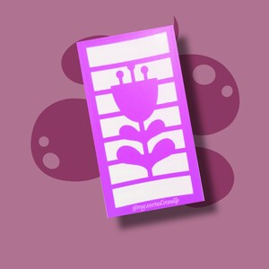 Flower in Rectangle 03 Stencil