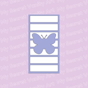 Butterfly in Rectangle #01 Makeup Swatch Stencil Sticker