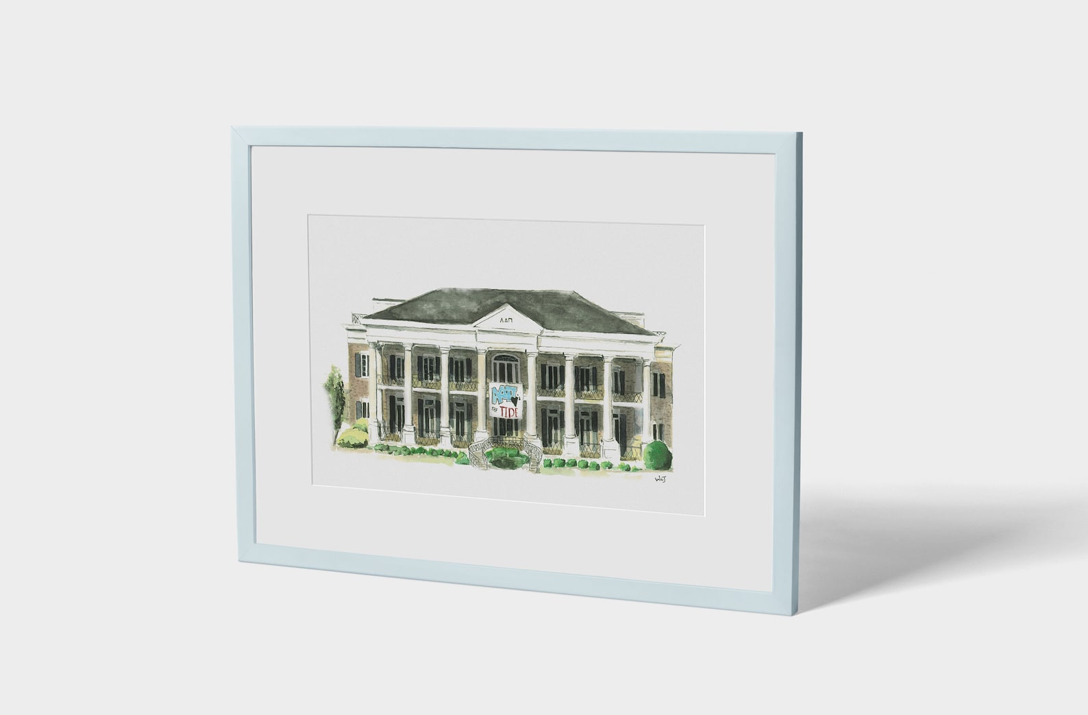 Alabama ADPi House Watercolor Print Etsy
