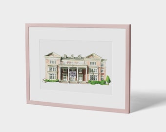 Impresión de acuarela de la Casa DG de Alabama