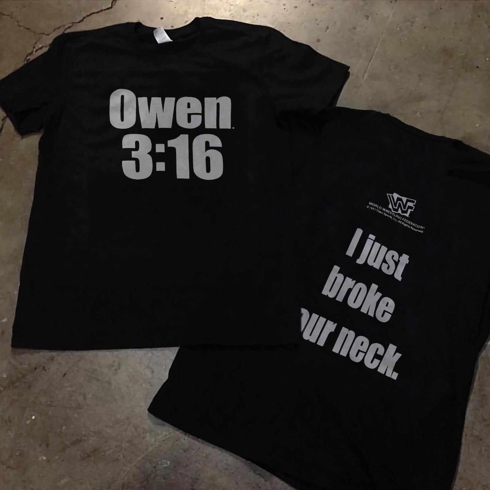 nul Productiecentrum galerij 3-16 Owen Hart 1997 VTG Black T Shirt - Etsy